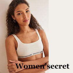 Білий бавовняний топ з логотипом Womensecret