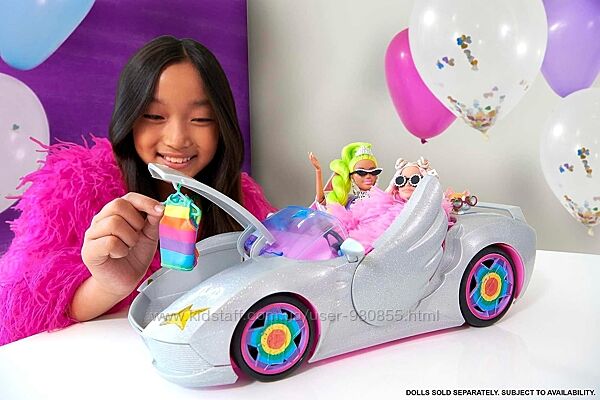Срібний кабріолет Barbie Extra Toy Car Барбі машина, барби кабриолет