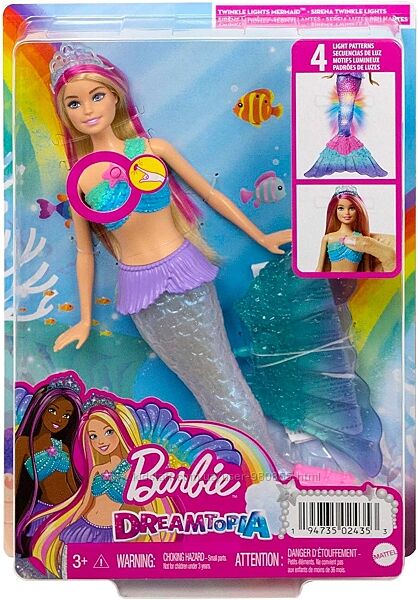 Барбі-русалка Barbie dreamtopia Water-Activated Light-Up  Сяючий хвостик