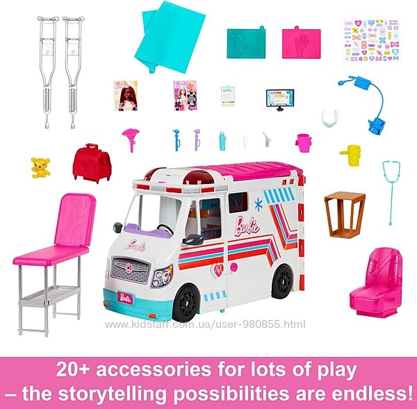 Barbie Ambulance and Hospital, Emergency Vehicle Рятувальний центр Барбі