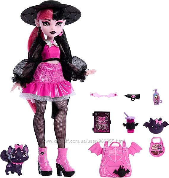 Лялька Монстер Хай Дракулора Monster High Draculaura Pet Bat-Cat Фебулоус