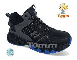 Зимние и демисезонные ботинки кроссовки на флисе Том черные 36-41 