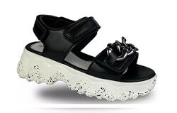 Крутые  модные  босоножки черные для девочек 32р