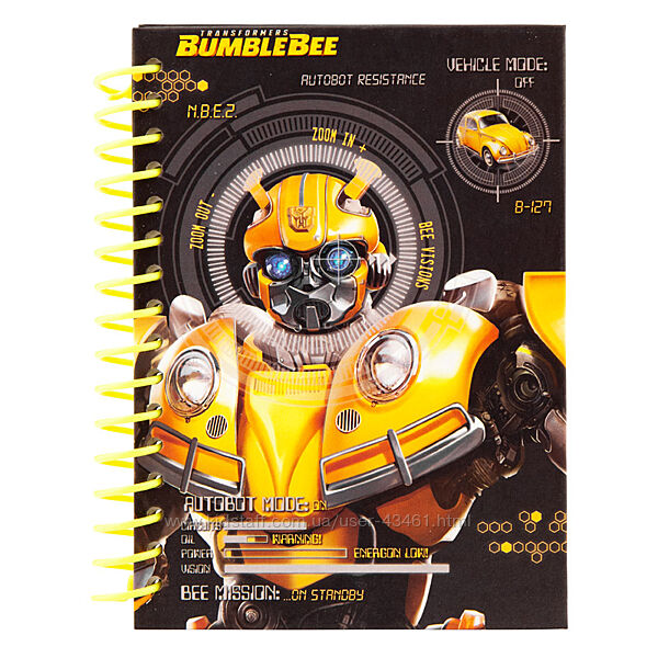 Блокнот на спіралі Kite Transformers BumbleBee Movie TF19-222, А6, 80 аркушів, нелінований