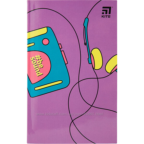 Книга записна Kite BeSound K20-260-1, інтегральна обкладинка В6, 80 аркушів, клітинка