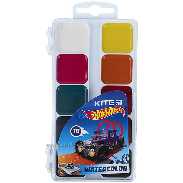 Фарби акварельні Kite Hot Wheels HW21-060, 10 кольорів