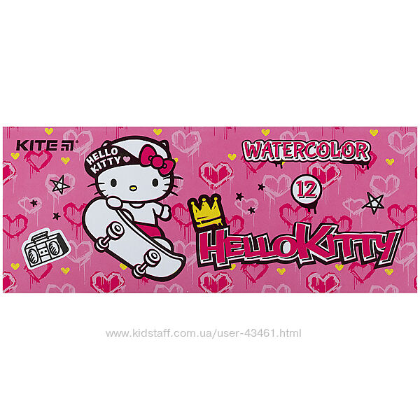 Фарби акварельні Kite Hello Kitty HK21-041, 12 кольорів