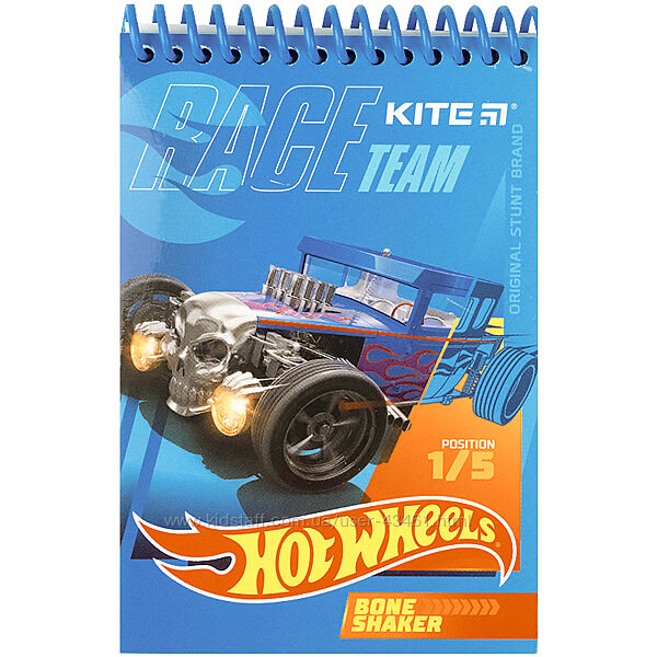 Блокнот пластиковий Kite Hot Wheels HW21-196, А6, 48 аркушів, нелінований