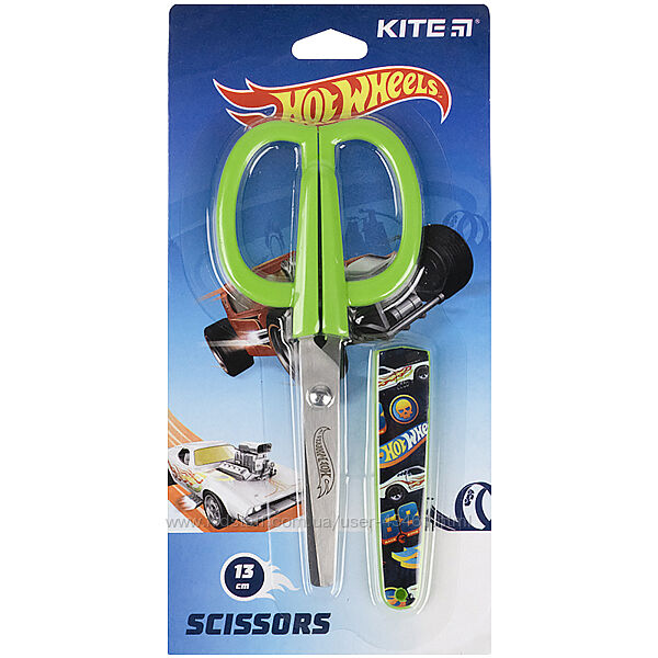 Ножиці в футлярі Kite Hot Wheels HW21-124, 13 см