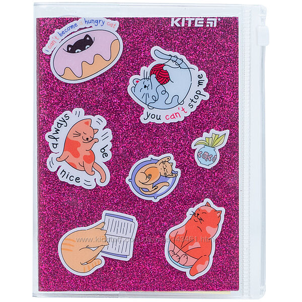 Блокнот Kite Pink cats K22-462-1, 80 аркушів, клітинка, силіконова обкладинка