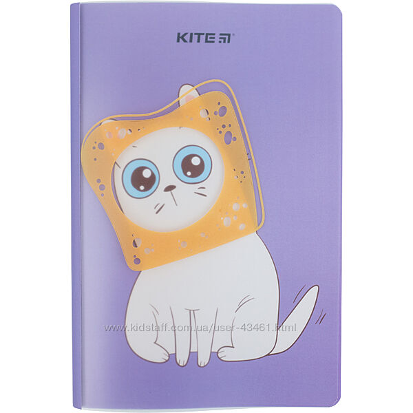 Блокнот пластиковий Kite Bread cat K22-460-4, А5, 40 аркушів, клітинка
