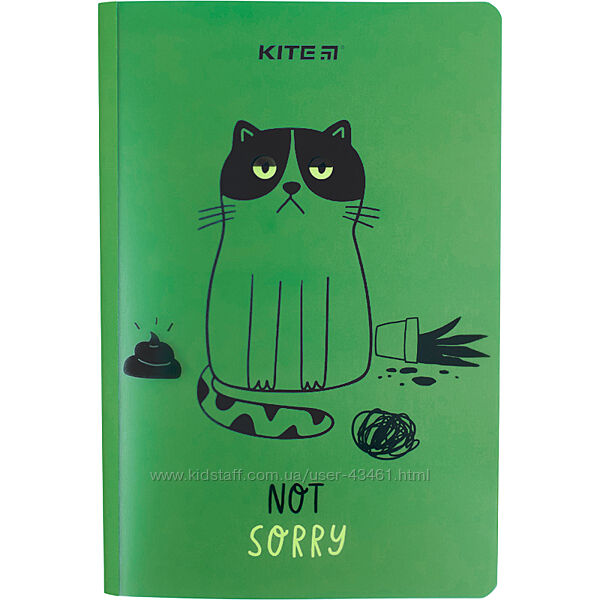 Блокнот пластиковий Kite Sorry cat K22-460-2, А5, 40 аркушів, клітинка
