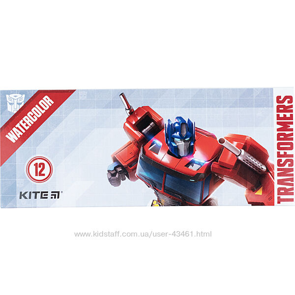 Фарби акварельні Kite Transformers TF22-041, 12 кольорів