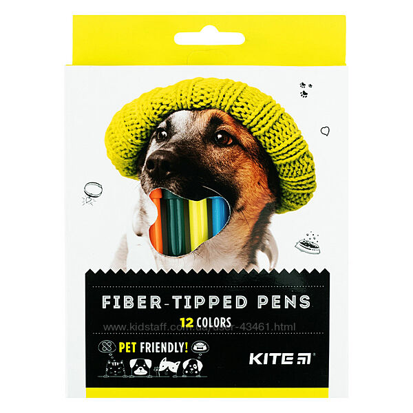 Фломастери Kite Dogs K22-447, 12 кольорів