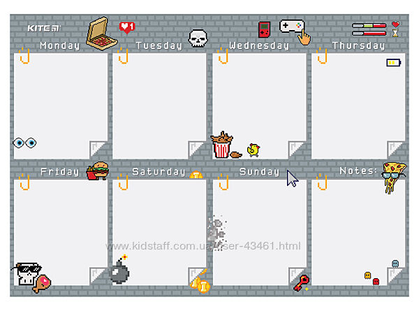 Планер настінний на тиждень Kite Pixel K22-473-1, А3