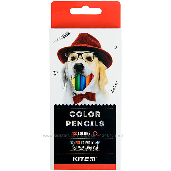 Олівці кольорові Kite Dogs K22-051-1, 12 кольорів