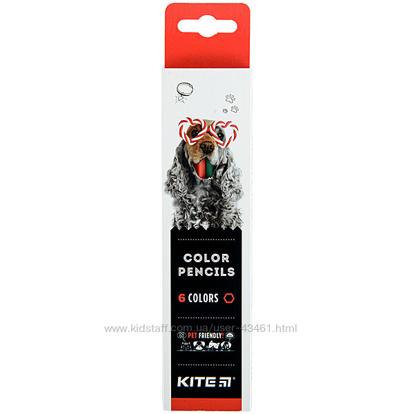 Олівці кольорові Kite Dogs K22-050-1, 6 кольорів