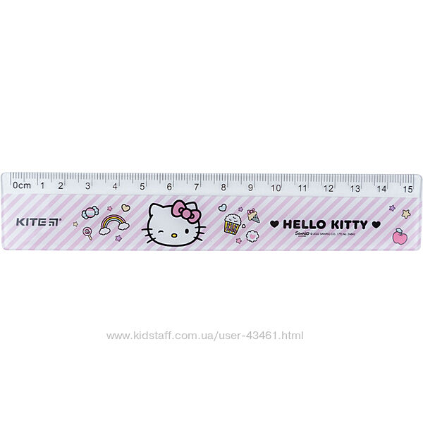 Лінійка пластикова Kite Hello Kitty HK22-090, 15 см
