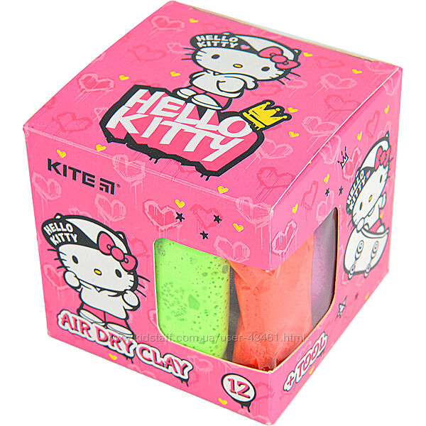 Пластилін повітряний Kite Hello Kitty HK22-135, 12 кольорів  формочка