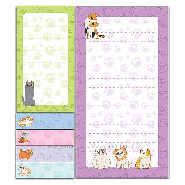 Блок паперу з клейким шаром Kite Bread cat K22-299-1, набір