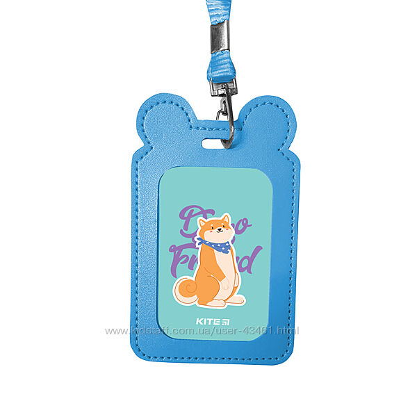 Бейдж вертикальний Kite K22-296-07, на шнурку, блакитний