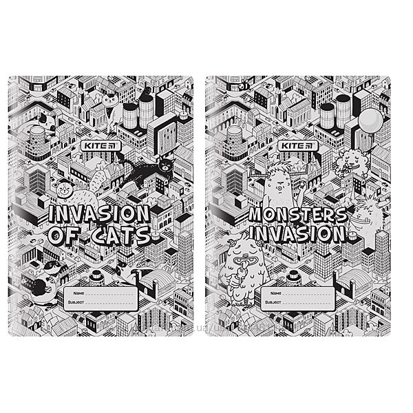 Обкладинка-розмальовка для книжок Kite Invasion K22-310-02, А4, PVC