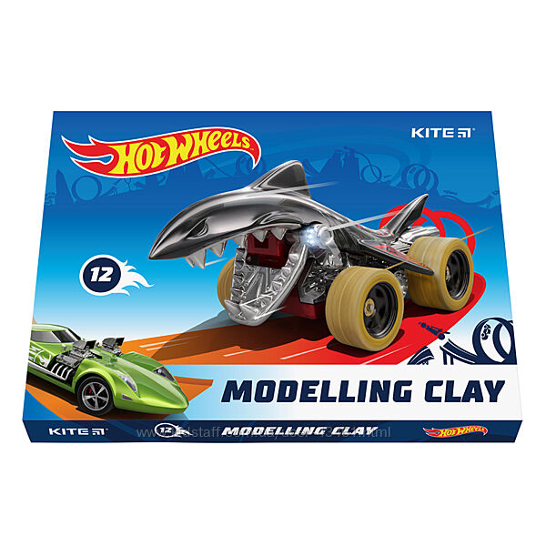 Пластилін восковий Kite Hot Wheels HW22-1086, 12 кольорів, 240 г