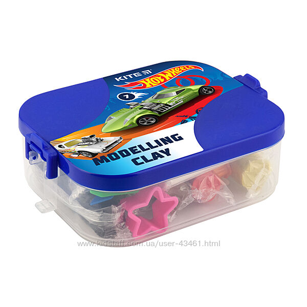 Пластилін у боксі Kite Hot Wheels HW22-080, 7 кольорів  8 інструментів, 380 г