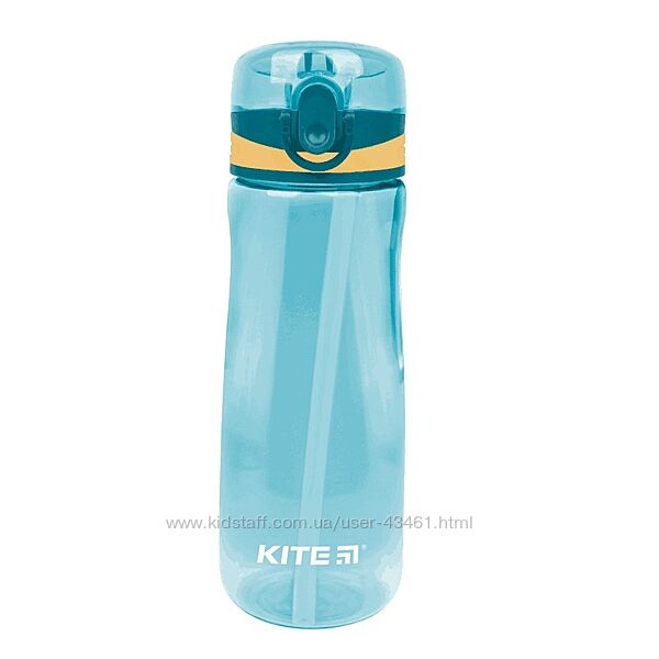 Пляшечка для води з трубочкою Kite K22-419-03, 600 мл, зелена