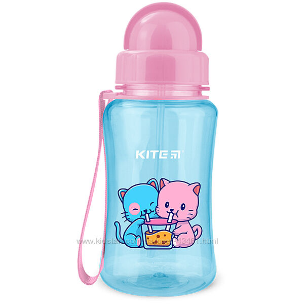Бутылочка для воды Kite K23-399 з трубочкою, 350 мл
