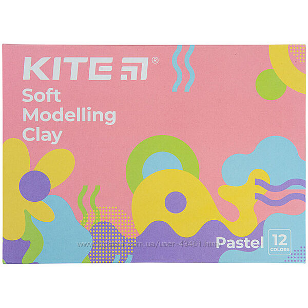 Пластилін восковий Kite Fantasy Pastel K22-1086-2P, 12 кольорів, 240 г