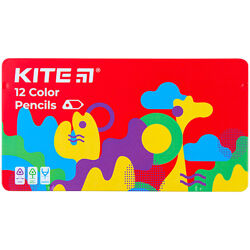 Олівці кольорові тригранні Kite Fantasy K22-058-2, 12 кольорів, металевий п