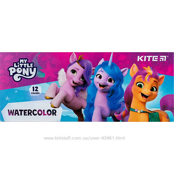 Фарби акварельні в картонній упаковці Kite My Little Pony LP23-041, 12 коль