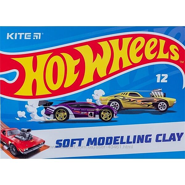 Пластилін восковий Kite Hot Wheels HW23-1086, 12 кольорів, 240 г