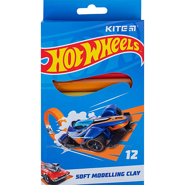 Пластилін восковий Kite Hot Wheels HW23-086, 12 кольорів, 200 г