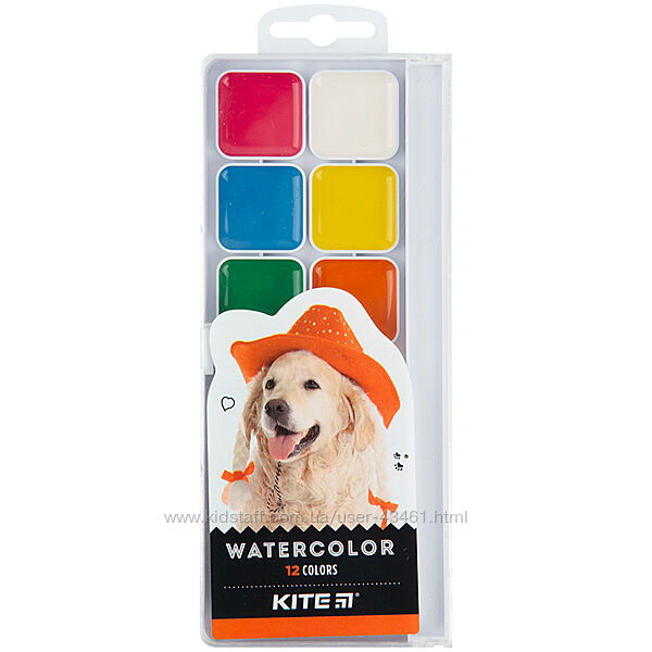 Фарби акварельні Kite Dogs K23-061, 12 кольорів