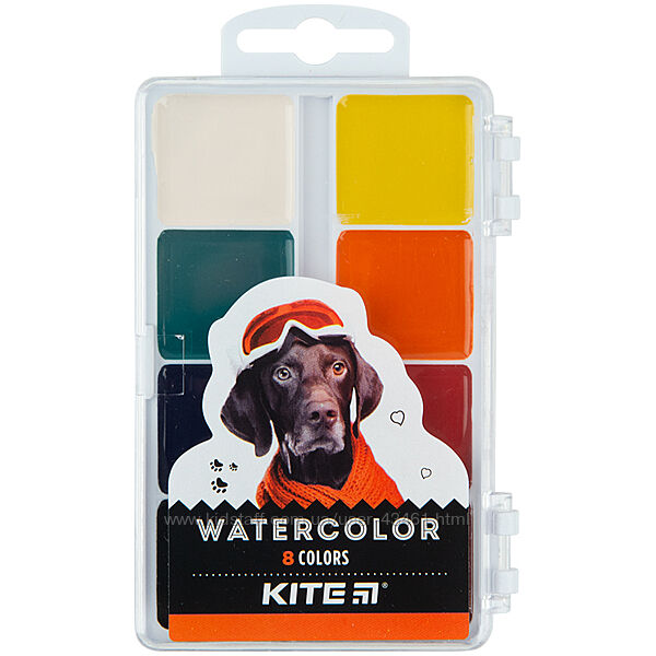 Фарби акварельні Kite Dogs K23-065, 8 кольорів