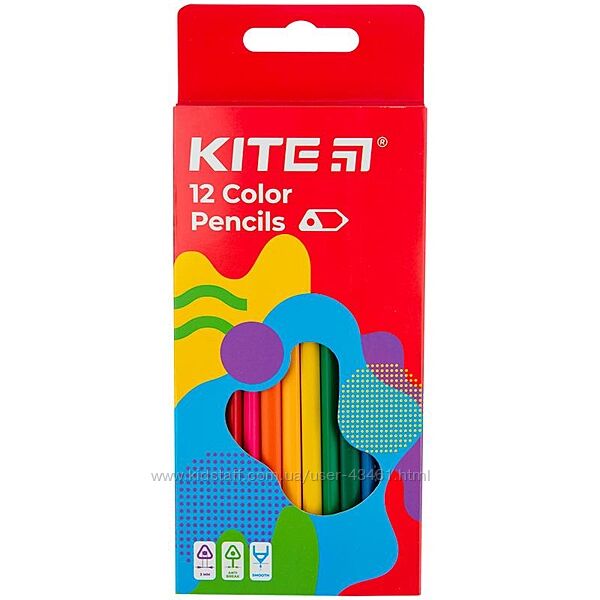 Олівці кольорові тригранні Kite Fantasy K22-053-2, 12 кольорів
