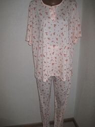 Персиковая трикотажная пижама р-р16-18