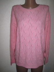 Ажурный розовый свитер Англия р-р 16-18