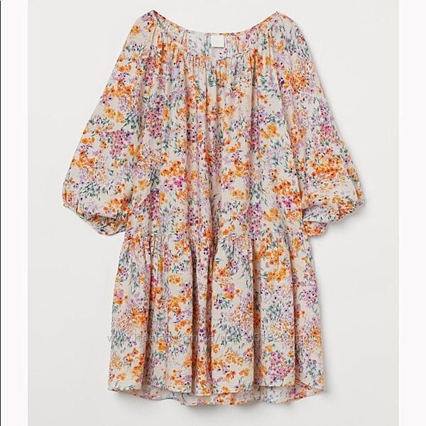 Воздушное платье H&M р-рS цветочный принт,