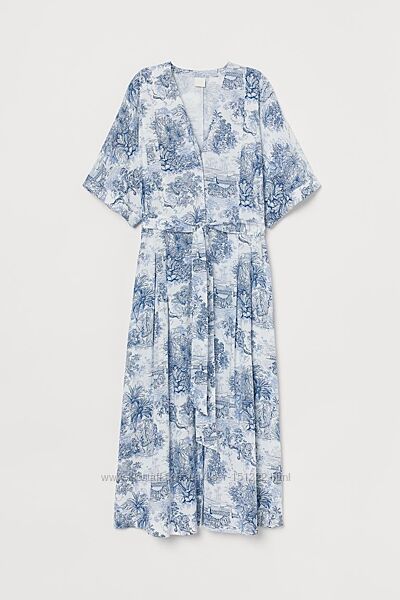 Свободное вискозное платье рубашка халат H&M р-р 14