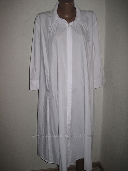 Белое платье рубашка халат Зара А-силуэт р-рМ