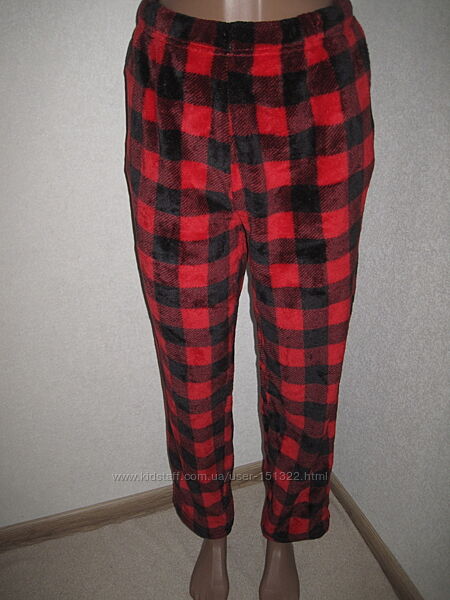 Теплые пижамные штанишки в клетку р-рXL