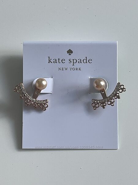 Сережки з перлинами та ажурним візерунком Kate Spade, оригінал.
