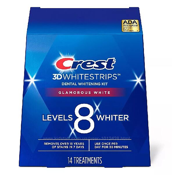 Отбеливающие полоски Crest 3D Whitestrips Glamorous White 14 шт.