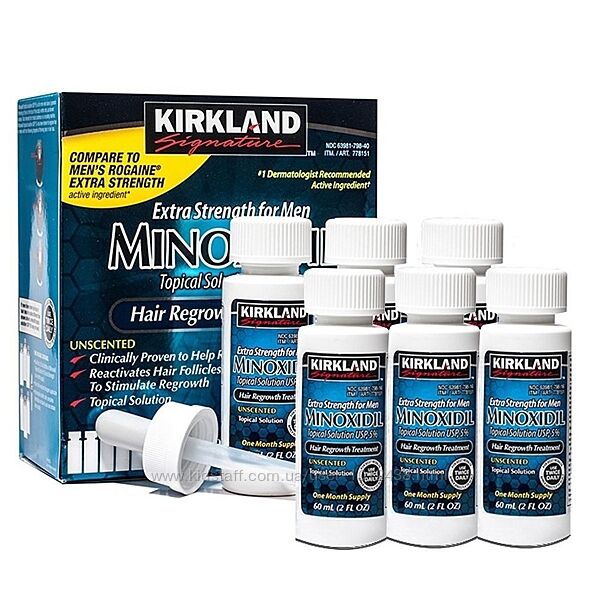 Миноксидил 5 Киркланд Minoxidil Kirkland упаковка 6 флаконов