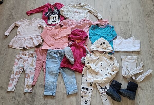 Пакет одягу на дівчинку 80-86, next tu Disney  adidas штани кофти взуття