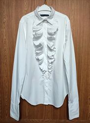 белая рубашка с жабо от Ralph Lauren / size 6 - наш 40р