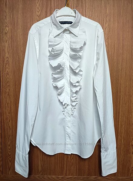 белая рубашка с жабо от Ralph Lauren / size 6 - наш 40р
